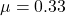 \mu = 0.33