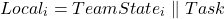 \begin{equation*}Local_i = TeamState_i \parallel Task\end{equation*}