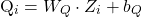  \begin{equation<em>} Q_i = W_Q \cdot Z_i + b_Q \end{equation</em>} 