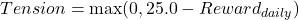 \begin{equation*}Tension = \max(0, 25.0 - Reward_{daily})\end{equation*}