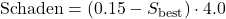 \[\text{Schaden} = (0.15 - S_{\text{best}}) \cdot 4.0\]