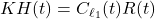 \begin{equation*}KH(t)=C_{\ell_1}(t) R(t)\end{equation*}