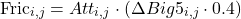  \begin{equation<em>} Fric_{i,j} = Att_{i,j} \cdot (\Delta Big5_{i,j} \cdot 0.4) \end{equation</em>} 