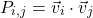 \[P_{i,j} = \vec{v}_i \cdot \vec{v}_j\]