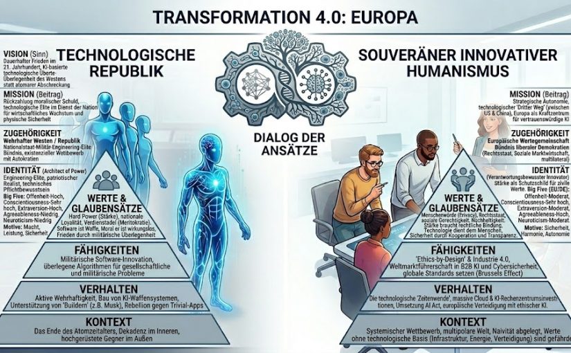 Transformation 4.0: Europa – Souveräner Innovativer Humanismus statt Technologische Republik
